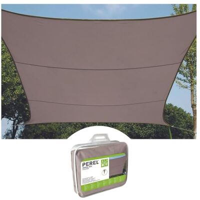 Perel Toldo Vela Rectangular 4 × 3 m para jardín y terraza, poliéster Transpirable e Impermeable 160 g/m², protección UV 90%, Anillas de Acero Inoxidable, Taupe Perel Toldo Vela Rectangular 4 × 3 m para jardín y terraza, poliéster Transpirable e Impermeable 160 g/m², protección UV 90%, Anillas de Acero Inoxidable, Taupe