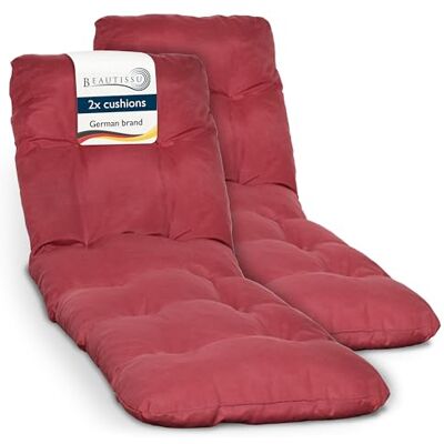 Beautissu 2X colchoneta Tumbona de Exterior con Copos de Espuma Acolchado Beautissu 2X colchoneta Tumbona de Exterior con Copos de Espuma Acolchado