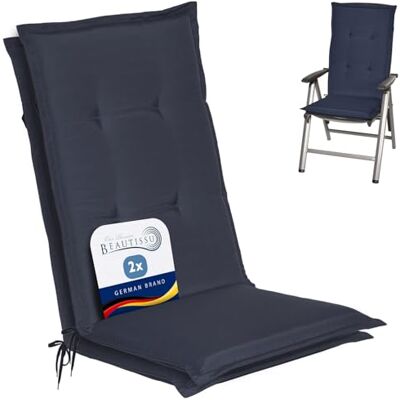 Beautissu Set de 2 Cojines sillas Jardin con Respaldo Alto Placas compactas 120x50x6cm Azul Marino de gomaespuma tumbonas mecedoras de balcón o Asiento Exterior muebles cojín relleno espuma Loft HL Beautissu Set de 2 Cojines sillas Jardin con Respaldo Alto Placas compactas 120x50x6cm Azul Marino de gomaespuma tumbonas mecedoras de balcón o Asiento Exterior muebles cojín relleno espuma Loft HL
