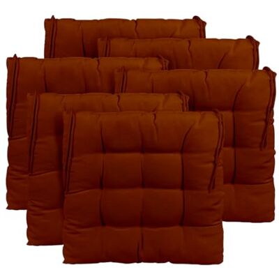 CHELY INTERMARKET Cojines Silla 40x40x7,5cm Pack 6 Unidades Relleno Mullido Marrón Acolchado Exterior Interior Decorativos Suaves Estables Lavables Terraza Jardín CHELY INTERMARKET Cojines Silla 40x40x7,5cm Pack 6 Unidades Relleno Mullido Marrón Acolchado Exterior Interior Decorativos Suaves Estables Lavables Terraza Jardín