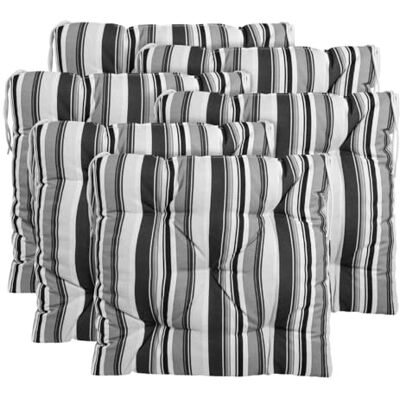 CHELY INTERMARKET Cojines Silla 50x50cm Pack 6 Unidades Relleno Mullido Negro Raya 5 Pespuntes Acolchado Exterior Interior Decorativos Suaves Estables Lavables Terraza Jardín CHELY INTERMARKET Cojines Silla 50x50cm Pack 6 Unidades Relleno Mullido Negro Raya 5 Pespuntes Acolchado Exterior Interior Decorativos Suaves Estables Lavables Terraza Jardín