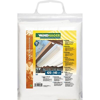 Windhager – Toldo para Tecnología de tensión, Uni de Color Blanco, 420 x 140 cm Windhager – Toldo para Tecnología de tensión, Uni de Color Blanco, 420 x 140 cm