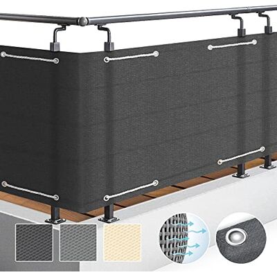 Sol Royal Privacidad Balcón Pantallas Protectoras 90x500 cm Antracita SolVision HB – HDPE Cubierta Malla Protección UV Visual Opaca 160 g/m² Resistente a la Intemperie con Ojales & Cuerdas Sol Royal Privacidad Balcón Pantallas Protectoras 90x500 cm Antracita SolVision HB – HDPE Cubierta Malla Protección UV Visual Opaca 160 g/m² Resistente a la Intemperie con Ojales & Cuerdas