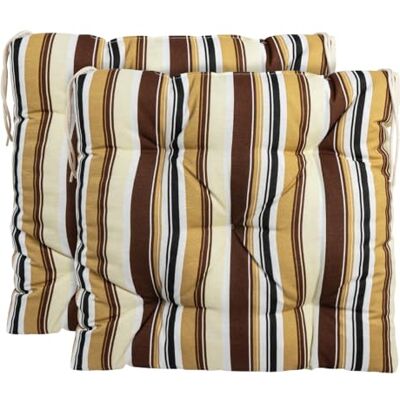 CHELY INTERMARKET Cojines Silla 40x40cm Pack 2 Unidades Relleno Mullido Marrón Raya 5 Pespuntes Acolchado Exterior Interior Decorativos Suaves Estables Lavables Terraza Jardín CHELY INTERMARKET Cojines Silla 40x40cm Pack 2 Unidades Relleno Mullido Marrón Raya 5 Pespuntes Acolchado Exterior Interior Decorativos Suaves Estables Lavables Terraza Jardín