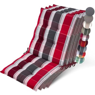 Beautissu Set 4 Premium Cojín Silla Jardín Exterior con Respaldo Bajo Beautissu Set 4 Premium Cojín Silla Jardín Exterior con Respaldo Bajo
