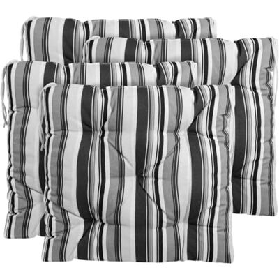 CHELY INTERMARKET Cojines Silla 40x40cm Pack 4 Unidades Relleno Mullido Negro Raya 5 Pespuntes Acolchado Exterior Interior Decorativos Suaves Estables Lavables Terraza Jardín CHELY INTERMARKET Cojines Silla 40x40cm Pack 4 Unidades Relleno Mullido Negro Raya 5 Pespuntes Acolchado Exterior Interior Decorativos Suaves Estables Lavables Terraza Jardín