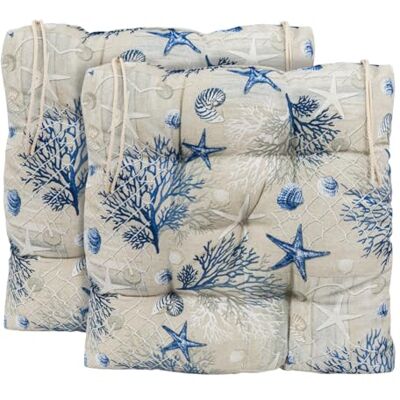 CHELY INTERMARKET Cojines Silla 40x40cm Pack 2 Unidades Relleno Mullido Mar Azul 5 Pespuntes Acolchado Exterior Interior Decorativos Suaves Estables Lavables Terraza Jardín CHELY INTERMARKET Cojines Silla 40x40cm Pack 2 Unidades Relleno Mullido Mar Azul 5 Pespuntes Acolchado Exterior Interior Decorativos Suaves Estables Lavables Terraza Jardín