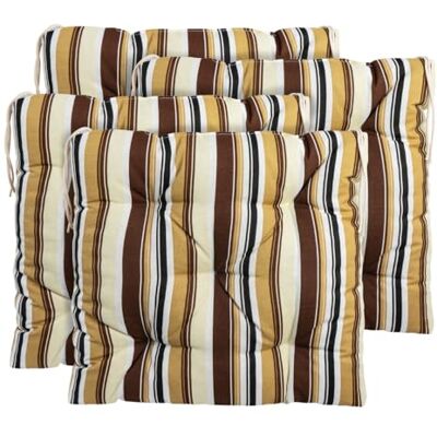 CHELY INTERMARKET Cojines Silla 40x40cm Pack 4 Unidades Relleno Mullido Marrón Raya 5 Pespuntes Acolchado Exterior Interior Decorativos Suaves Estables Lavables Terraza Jardín CHELY INTERMARKET Cojines Silla 40x40cm Pack 4 Unidades Relleno Mullido Marrón Raya 5 Pespuntes Acolchado Exterior Interior Decorativos Suaves Estables Lavables Terraza Jardín
