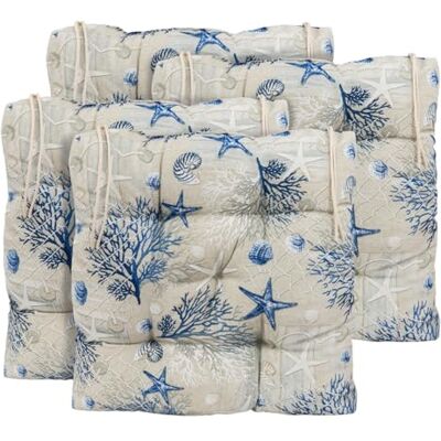 CHELY INTERMARKET Cojines Silla 50x50cm Pack 4 Unidades Relleno Mullido Mar Azul 5 Pespuntes Acolchado Exterior Interior Decorativos Suaves Estables Lavables Terraza Jardín CHELY INTERMARKET Cojines Silla 50x50cm Pack 4 Unidades Relleno Mullido Mar Azul 5 Pespuntes Acolchado Exterior Interior Decorativos Suaves Estables Lavables Terraza Jardín