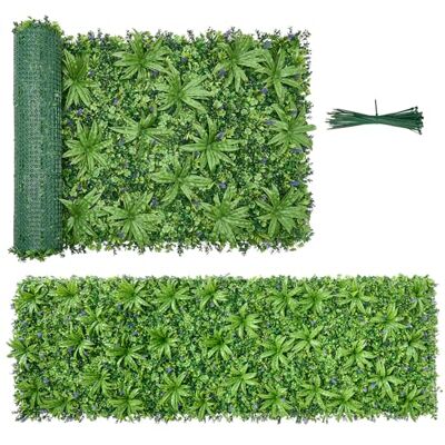 VEVOR Jardín Vertical Artificial 101,6 x 304,8 cm 1 Unidad, Panel Decorativo de Pared, Hojas Verdes y Flores Violetas, Pantalla de Privacidad, Planta de Decoración para Exterior Interior Boda Terraza VEVOR Jardín Vertical Artificial 101,6 x 304,8 cm 1 Unidad, Panel Decorativo de Pared, Hojas Verdes y Flores Violetas, Pantalla de Privacidad, Planta de Decoración para Exterior Interior Boda Terraza