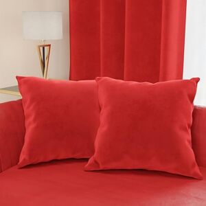 PETTI ARTIGIANI ITALIANI 2 Cojines de Terciopelo con Relleno para Sofá y Cama, Fundas de Cojín Decorativas con Bolsillo, 45x45 cm, Rojo PETTI ARTIGIANI ITALIANI 2 Cojines de Terciopelo con Relleno para Sofá y Cama, Fundas de Cojín Decorativas con Bolsillo, 45x45 cm, Rojo