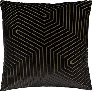 Paoletti Cojín Evoke de Terciopelo y poliéster Relleno Lujoso cojín Cuadrado Decorativo con Estampado de chevrones y Relleno (Negro 45x45cm) Paoletti Cojín Evoke de Terciopelo y poliéster Relleno Lujoso cojín Cuadrado Decorativo con Estampado de chevrones y Relleno (Negro 45x45cm)