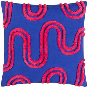 Heya Home Archie Funda de Cojín Tufted - Algodón Azul/Rosa - Tamaño 45 Cm X 45 Cm Heya Home Archie Funda de Cojín Tufted - Algodón Azul/Rosa - Tamaño 45 Cm X 45 Cm