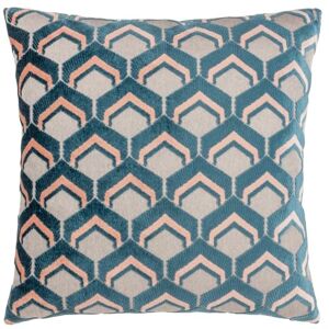 Cojín de Jacquard de Terciopelo Paoletti Ledbury - Azul/rosado - Tamaño 45 cm x 45 cm Cojín de Jacquard de Terciopelo Paoletti Ledbury - Azul/rosado - Tamaño 45 cm x 45 cm