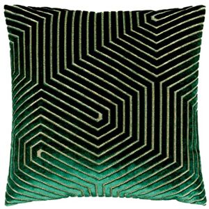 Funda de cojín de terciopelo cortado geométrico Evoke - Esmeralda - Talla Única Funda de cojín de terciopelo cortado geométrico Evoke - Esmeralda - Talla Única