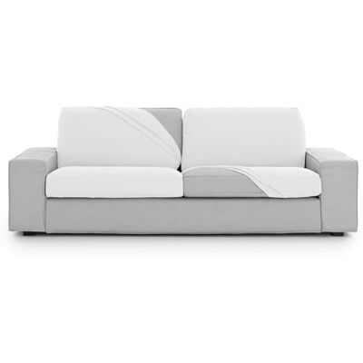 Eysa Funda de sofá bielástica para Asiento y Respaldo Talla XL Color Blanco diseño Harlem Eysa Funda de sofá bielástica para Asiento y Respaldo Talla XL Color Blanco diseño Harlem