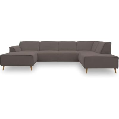 DOMO. collection Jules FK Sofá escandinavo con núcleo de muelles, sofá en Forma de U con Patas de Madera, 333 x 191 x 81 cm Ancho x Profundidad x Alto, Silla Larga a la Izquierda, marrón Caqui DOMO. collection Jules FK Sofá escandinavo con núcleo de muelles, sofá en Forma de U con Patas de Madera, 333 x 191 x 81 cm Ancho x Profundidad x Alto, Silla Larga a la Izquierda, marrón Caqui
