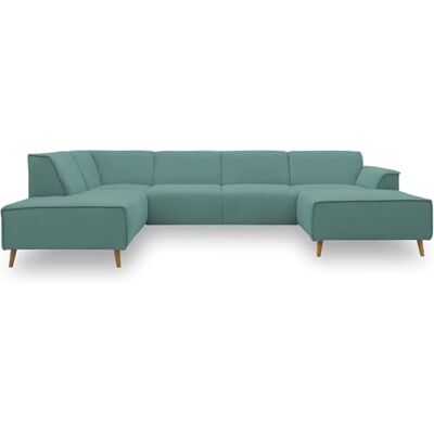 DOMO. collection Jules FK Sofá escandinavo con núcleo de muelles, sofá en Forma de U con Patas de Madera, 333 x 191 x 81 cm Ancho x Profundidad x Alto, Silla Larga a la Derecha, Color Verde Menta DOMO. collection Jules FK Sofá escandinavo con núcleo de muelles, sofá en Forma de U con Patas de Madera, 333 x 191 x 81 cm Ancho x Profundidad x Alto, Silla Larga a la Derecha, Color Verde Menta