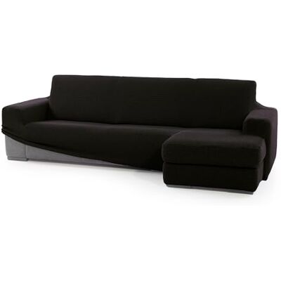 SOFASKINS ® Funda para Chaise Longue superelástica, Funda de sofá con reposabrazos Derecho Corto, Transpirable, cómoda y Duradera, Dimensiones compatibles del sofá (210-340 cm), Color Negro SOFASKINS ® Funda para Chaise Longue superelástica, Funda de sofá con reposabrazos Derecho Corto, Transpirable, cómoda y Duradera, Dimensiones compatibles del sofá (210-340 cm), Color Negro