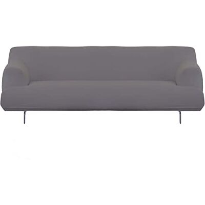 GEMITEX Funda para sofá Flexible de 4 plazas, Color Gris, Fabricada en Italia, Universal, bielástico, con Barras de Cortina GEMITEX Funda para sofá Flexible de 4 plazas, Color Gris, Fabricada en Italia, Universal, bielástico, con Barras de Cortina