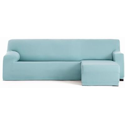 Eysa Funda de sofá bielástica para Chaise Longue con el Brazo Corto Lado Derecho Vista Frontal Color Agua Marina diseño Harlem Eysa Funda de sofá bielástica para Chaise Longue con el Brazo Corto Lado Derecho Vista Frontal Color Agua Marina diseño Harlem