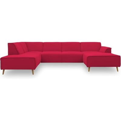DOMO. collection Jules Sofá escandinavo con muelles, en Forma de U, Color Rojo, 191 x 333 x 159 cm DOMO. collection Jules Sofá escandinavo con muelles, en Forma de U, Color Rojo, 191 x 333 x 159 cm