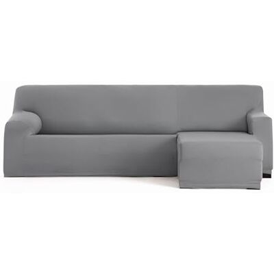 Eysa Funda de sofá bielástica para Chaise Longue con el Brazo Corto Lado Derecho Vista Frontal Color Gris diseño Harlem Eysa Funda de sofá bielástica para Chaise Longue con el Brazo Corto Lado Derecho Vista Frontal Color Gris diseño Harlem
