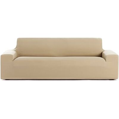 Eysa Funda de sofá bielástica de 3 plazas Color Beige diseño Harlem Eysa Funda de sofá bielástica de 3 plazas Color Beige diseño Harlem