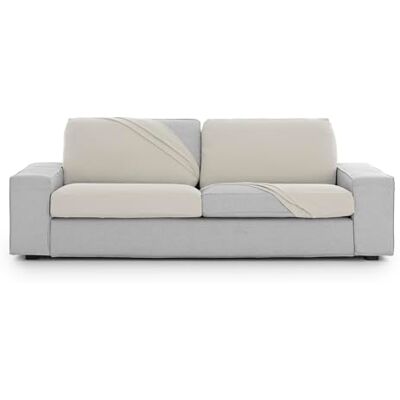 Eysa Funda de sofá bielástica para Asiento y Respaldo Talla S Color Crudo diseño Harlem Eysa Funda de sofá bielástica para Asiento y Respaldo Talla S Color Crudo diseño Harlem
