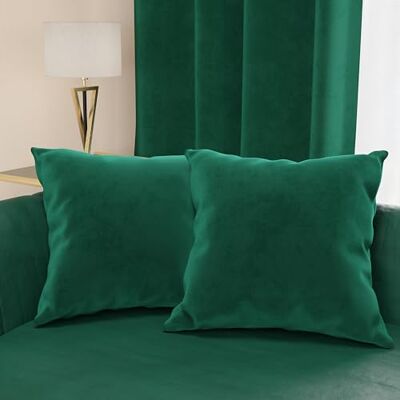 PETTI ARTIGIANI ITALIANI 2 Cojines de Terciopelo con Relleno para Sofá y Cama, Fundas de Cojín Decorativas con Bolsillo, 65x65 cm, Verde Esmeralda PETTI ARTIGIANI ITALIANI 2 Cojines de Terciopelo con Relleno para Sofá y Cama, Fundas de Cojín Decorativas con Bolsillo, 65x65 cm, Verde Esmeralda