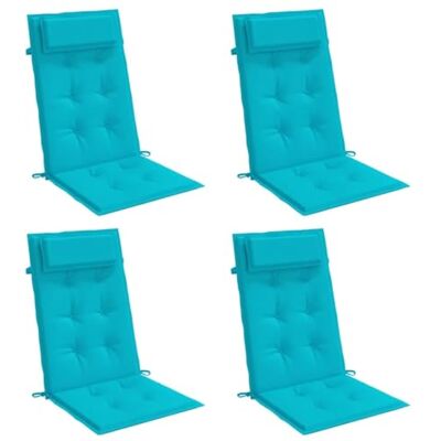 vidaXL Cojines para Silla con Respaldo Alto 4 uds Tela Oxford Turquesa, cojín, cojín para Silla, cojín para Asiento, cojín para sillón vidaXL Cojines para Silla con Respaldo Alto 4 uds Tela Oxford Turquesa, cojín, cojín para Silla, cojín para Asiento, cojín para sillón