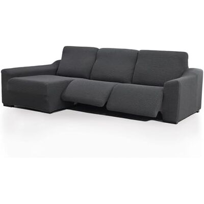 FAVERTI ® Funda Chaise Longue Super Elástica Brazo Largo Izquierdo (Visto de Frente) Dos Pies Modelo NOVELE Gris Oscuro Protector de Calidad de Tejido Jacquard Tacto algodón FAVERTI ® Funda Chaise Longue Super Elástica Brazo Largo Izquierdo (Visto de Frente) Dos Pies Modelo NOVELE Gris Oscuro Protector de Calidad de Tejido Jacquard Tacto algodón