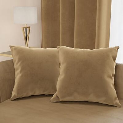 PETTI ARTIGIANI ITALIANI 2 Cojines de Terciopelo con Relleno para Sofá y Cama, Fundas de Cojín Decorativas con Bolsillo, 50x50 cm, Tórtola PETTI ARTIGIANI ITALIANI 2 Cojines de Terciopelo con Relleno para Sofá y Cama, Fundas de Cojín Decorativas con Bolsillo, 50x50 cm, Tórtola