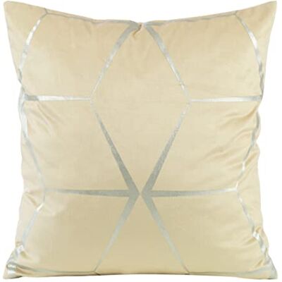 Eurofirany Elegante Funda de cojín de Terciopelo con Estampado de 45 x 45 cm, Funda de cojín de Terciopelo Suave, diseño de Rombos, Color Beige Eurofirany Elegante Funda de cojín de Terciopelo con Estampado de 45 x 45 cm, Funda de cojín de Terciopelo Suave, diseño de Rombos, Color Beige