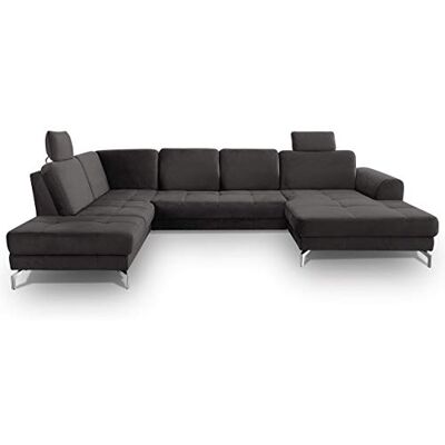 Cavadore wohnideenshop Benda Juego de sofá con Cama Grande (332 x 87 x 226 cm, Incluye reposabrazos y Asiento Regulable), Color Gris Cavadore wohnideenshop Benda Juego de sofá con Cama Grande (332 x 87 x 226 cm, Incluye reposabrazos y Asiento Regulable), Color Gris