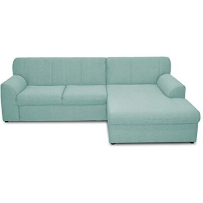 DOMO. collection Sofá esquinero con Forma de L con función de Dormir, Moderno sofá de Esquina, sofá Cama, 245 x 155 x 78 cm, Color Azul DOMO. collection Sofá esquinero con Forma de L con función de Dormir, Moderno sofá de Esquina, sofá Cama, 245 x 155 x 78 cm, Color Azul