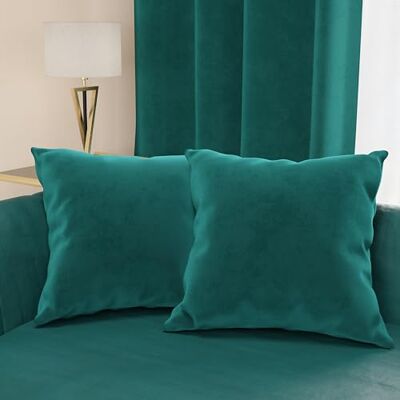 PETTI ARTIGIANI ITALIANI 2 Cojines de Terciopelo con Relleno para Sofá y Cama, Fundas de Cojín Decorativas con Bolsillo, 45x45 cm, Petróleo PETTI ARTIGIANI ITALIANI 2 Cojines de Terciopelo con Relleno para Sofá y Cama, Fundas de Cojín Decorativas con Bolsillo, 45x45 cm, Petróleo