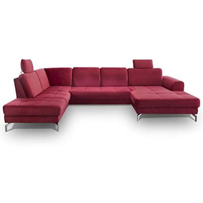 Cavadore wohnideenshop Benda Juego de sofá (332 x 87 x 226 cm, Incluye reposabrazos y Asiento Regulable), Color Rojo Cavadore wohnideenshop Benda Juego de sofá (332 x 87 x 226 cm, Incluye reposabrazos y Asiento Regulable), Color Rojo