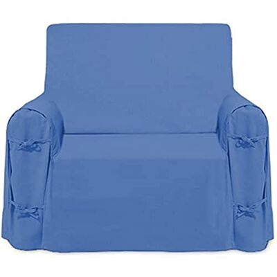 Soleil d'ocre PANAMA Funda de sillón en algodón, Azul, 90 x 270 cm Soleil d'ocre PANAMA Funda de sillón en algodón, Azul, 90 x 270 cm
