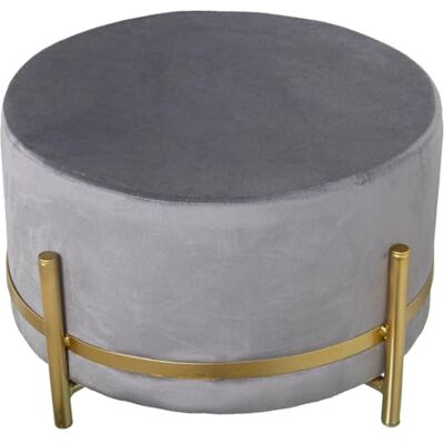Alexandra House Living Puff Gris Terciopelo Madera 50 x 30 x 50 cm Alexandra House Living Puff Gris Terciopelo Madera 50 x 30 x 50 cm