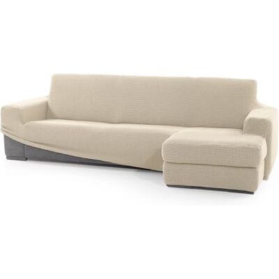 FAVERTI ® Funda Super Elástica Chaise Longue Brazo Corto Derecho (Visto de Frente) Modelo NOVELE Beige Protector de Calidad de Tejido Jacquard Tacto algodón FAVERTI ® Funda Super Elástica Chaise Longue Brazo Corto Derecho (Visto de Frente) Modelo NOVELE Beige Protector de Calidad de Tejido Jacquard Tacto algodón