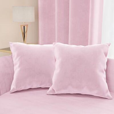 PETTI ARTIGIANI ITALIANI 2 Cojines de Terciopelo con Relleno para Sofá y Cama, Fundas de Cojín Decorativas con Bolsillo, 50x50 cm, Rosa PETTI ARTIGIANI ITALIANI 2 Cojines de Terciopelo con Relleno para Sofá y Cama, Fundas de Cojín Decorativas con Bolsillo, 50x50 cm, Rosa