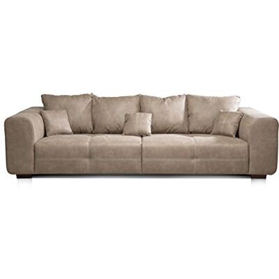 Cavadore Big Sofa Mavericco XXL Love Seat en diseño Moderno en imitación de Piel, Incluye cojín de Respaldo y cojín Decorativo, 287 x 69 x 108 cm (Ancho x Alto x Profundidad), Microfibra, Color Beige Cavadore Big Sofa Mavericco XXL Love Seat en diseño Moderno en imitación de Piel, Incluye cojín de Respaldo y cojín Decorativo, 287 x 69 x 108 cm (Ancho x Alto x Profundidad), Microfibra, Color Beige