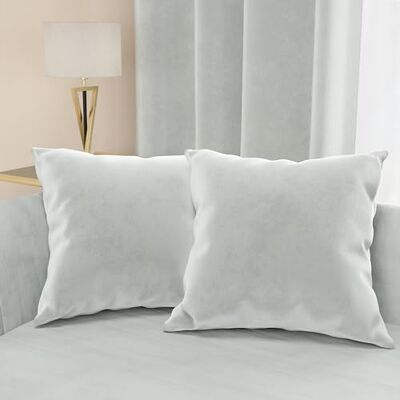 PETTI ARTIGIANI ITALIANI 2 Cojines de Terciopelo con Relleno para Sofá y Cama, Fundas de Cojín Decorativas con Bolsillo, 80x40 cm, Gris Claro PETTI ARTIGIANI ITALIANI 2 Cojines de Terciopelo con Relleno para Sofá y Cama, Fundas de Cojín Decorativas con Bolsillo, 80x40 cm, Gris Claro