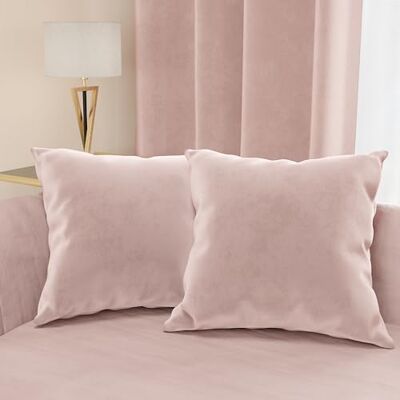 PETTI ARTIGIANI ITALIANI 2 Cojines de Terciopelo con Relleno para Sofá y Cama, Fundas de Cojín Decorativas con Bolsillo, 80x50 cm, Polvo PETTI ARTIGIANI ITALIANI 2 Cojines de Terciopelo con Relleno para Sofá y Cama, Fundas de Cojín Decorativas con Bolsillo, 80x50 cm, Polvo