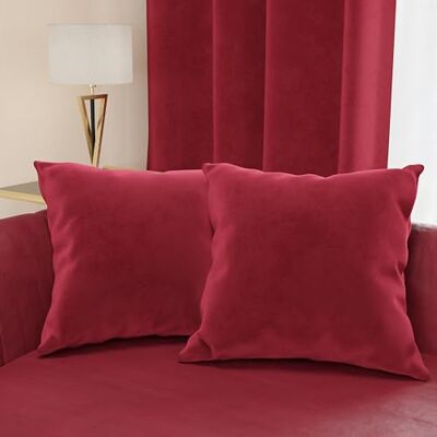 PETTI ARTIGIANI ITALIANI 2 Cojines de Terciopelo con Relleno para Sofá y Cama, Fundas de Cojín Decorativas con Bolsillo, 40x40 cm, Burdeos PETTI ARTIGIANI ITALIANI 2 Cojines de Terciopelo con Relleno para Sofá y Cama, Fundas de Cojín Decorativas con Bolsillo, 40x40 cm, Burdeos