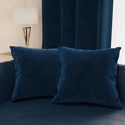 PETTI ARTIGIANI ITALIANI 2 Cojines de Terciopelo con Relleno para Sofá y Cama, Fundas de Cojín Decorativas con Bolsillo, 80x40 cm, Azul Marino PETTI ARTIGIANI ITALIANI 2 Cojines de Terciopelo con Relleno para Sofá y Cama, Fundas de Cojín Decorativas con Bolsillo, 80x40 cm, Azul Marino