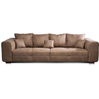 Cavadore Big Sofa Mavericco Sofá (287 x 69 x 108 cm), diseño Moderno, imitación de Piel, Color marrón Cavadore Big Sofa Mavericco Sofá (287 x 69 x 108 cm), diseño Moderno, imitación de Piel, Color marrón