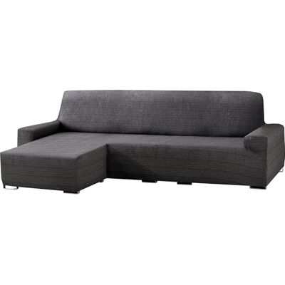 ECOMMERC3 Funda Sofá Chaise Longue Brazo Corto Izquierda Elástica de Jacquard – Funda Sofá ChaiseLongue Color Gris Oscuro Ajuste Universal con Espumas de Sujeción y Gomas Antideslizantes ECOMMERC3 Funda Sofá Chaise Longue Brazo Corto Izquierda Elástica de Jacquard – Funda Sofá ChaiseLongue Color Gris Oscuro Ajuste Universal con Espumas de Sujeción y Gomas Antideslizantes