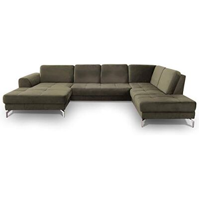 Cavadore Salón Benda Juego de sofá (332 x 87 x 226 cm, con sillón Largo y núcleo de muelles), Color Verde Cavadore Salón Benda Juego de sofá (332 x 87 x 226 cm, con sillón Largo y núcleo de muelles), Color Verde